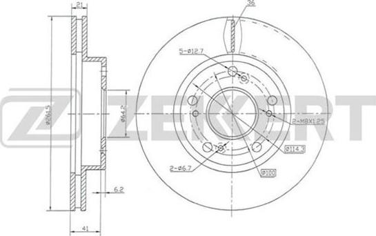 Zekkert BS-5892 - Тормозной диск avtokuzovplus.com.ua