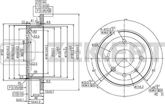 Zekkert BS-5897 - Тормозной диск avtokuzovplus.com.ua