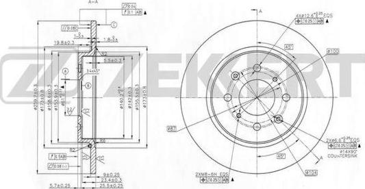 Zekkert BS-5903 - Тормозной диск avtokuzovplus.com.ua