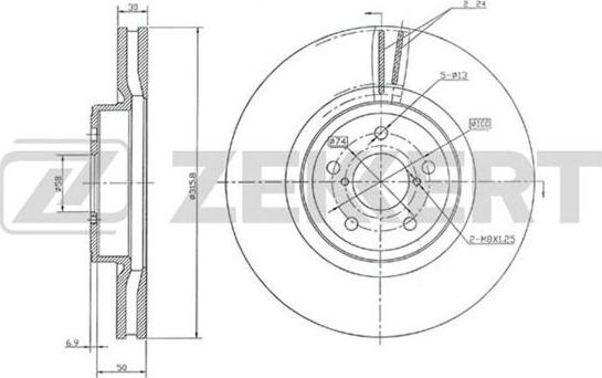 Zekkert BS-5911 - Тормозной диск avtokuzovplus.com.ua