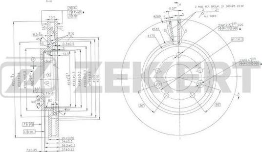 Zekkert BS-5917 - Тормозной диск avtokuzovplus.com.ua