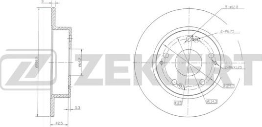 Zekkert BS-5927 - Тормозной диск avtokuzovplus.com.ua