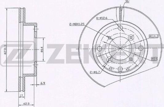 Zekkert BS-5930 - Тормозной диск avtokuzovplus.com.ua