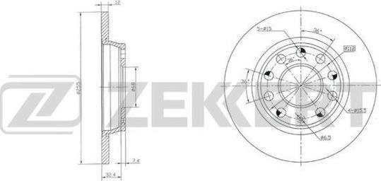 Zekkert BS-5932 - Тормозной диск avtokuzovplus.com.ua