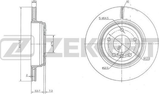 Zekkert BS-5935 - Гальмівний диск autocars.com.ua