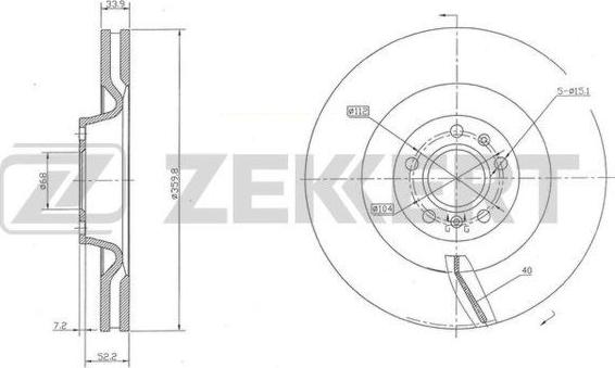 Zekkert BS-5936 - Тормозной диск avtokuzovplus.com.ua