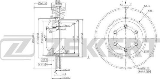 Zekkert BS-5945 - Тормозной диск avtokuzovplus.com.ua