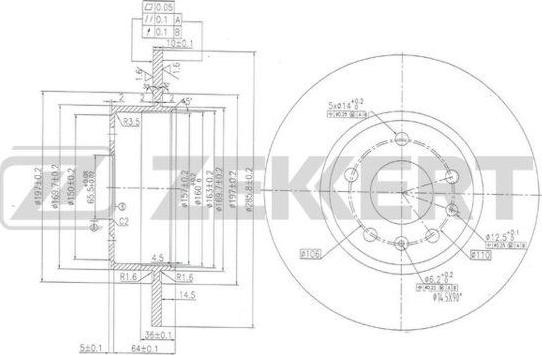 Zekkert BS-5946 - Тормозной диск avtokuzovplus.com.ua