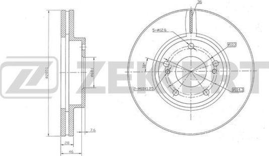 Zekkert BS-5960 - Тормозной диск avtokuzovplus.com.ua