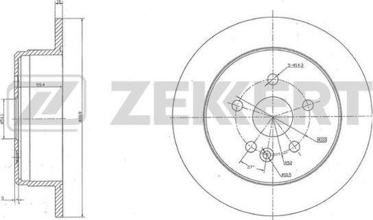 Zekkert BS-5961 - Тормозной диск avtokuzovplus.com.ua