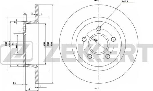 Zekkert BS-5963 - Тормозной диск avtokuzovplus.com.ua