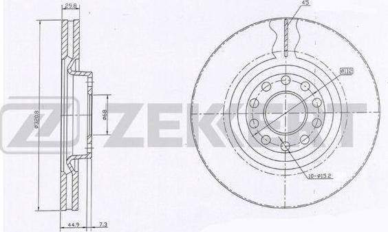 Zekkert BS-5976 - Тормозной диск avtokuzovplus.com.ua