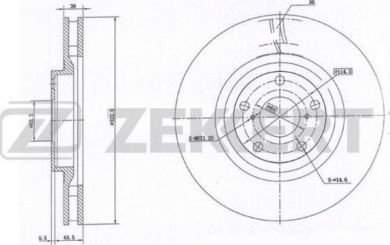 Zekkert BS-5982 - Тормозной диск avtokuzovplus.com.ua