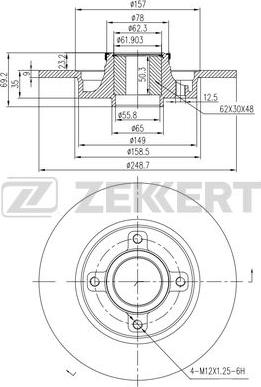 Zekkert BS-5989 - Тормозной диск avtokuzovplus.com.ua