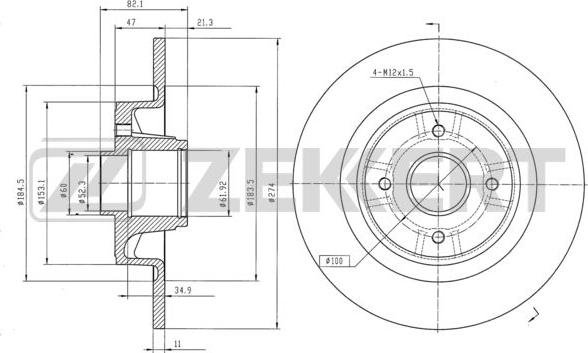 Zekkert BS-5990 - Тормозной диск avtokuzovplus.com.ua