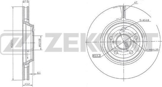 Zekkert BS-5991 - Тормозной диск avtokuzovplus.com.ua