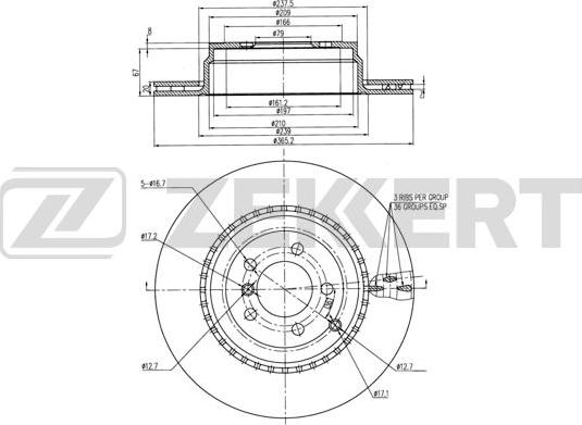 Zekkert BS-5994 - Тормозной диск avtokuzovplus.com.ua