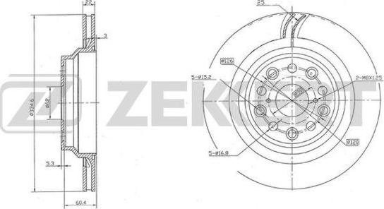 Zekkert BS-6006 - Гальмівний диск autocars.com.ua