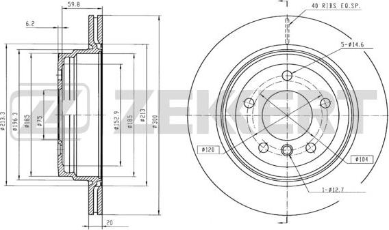 Zekkert BS-6007B - Тормозной диск avtokuzovplus.com.ua