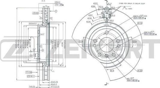 Zekkert BS-6008 - Тормозной диск avtokuzovplus.com.ua