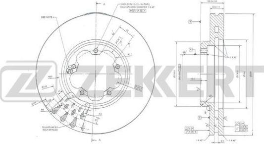 Zekkert BS-6011 - Тормозной диск avtokuzovplus.com.ua