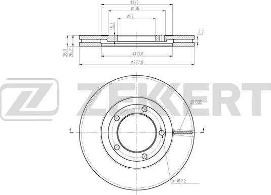 Zekkert BS-6013 - Гальмівний диск autocars.com.ua