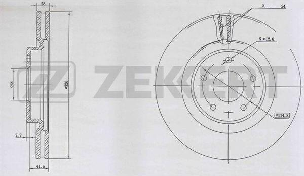 Zekkert BS-6018 - Тормозной диск avtokuzovplus.com.ua