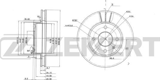 Zekkert BS-6023 - Тормозной диск avtokuzovplus.com.ua