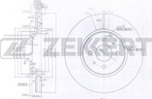 Zekkert BS-6029 - Гальмівний диск autocars.com.ua