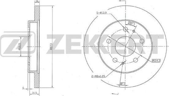 Zekkert BS-6039 - Гальмівний диск autocars.com.ua