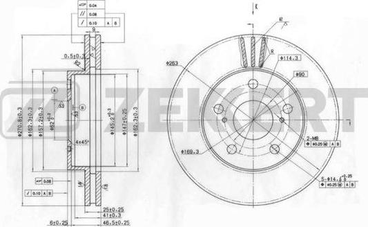 Zekkert BS-6040 - Гальмівний диск autocars.com.ua