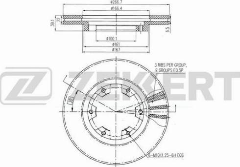 Zekkert BS-6041 - Тормозной диск avtokuzovplus.com.ua