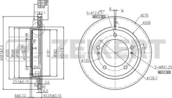 Zekkert BS-6042 - Гальмівний диск autocars.com.ua