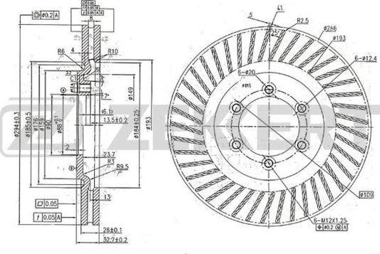 Zekkert BS-6046 - Тормозной диск avtokuzovplus.com.ua