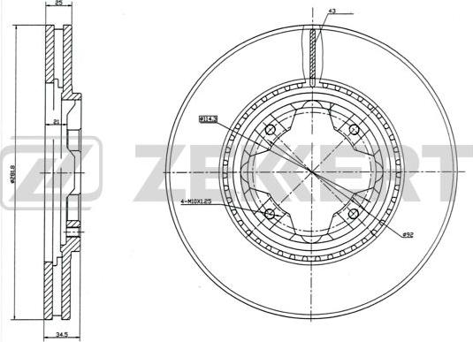 Zekkert BS-6049 - Тормозной диск avtokuzovplus.com.ua