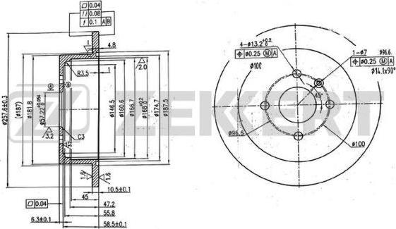 Zekkert BS-6051 - Тормозной диск avtokuzovplus.com.ua