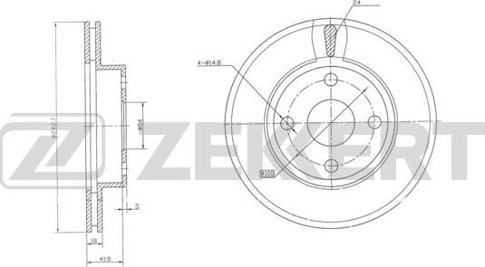 Zekkert BS-6056 - Тормозной диск avtokuzovplus.com.ua