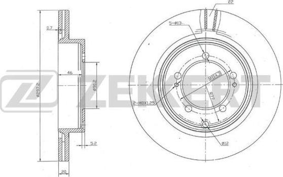 Zekkert BS-6061 - Гальмівний диск autocars.com.ua