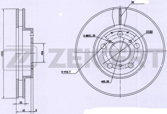 Zekkert BS-6091 - Тормозной диск avtokuzovplus.com.ua