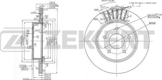 Zekkert BS-6092 - Тормозной диск avtokuzovplus.com.ua