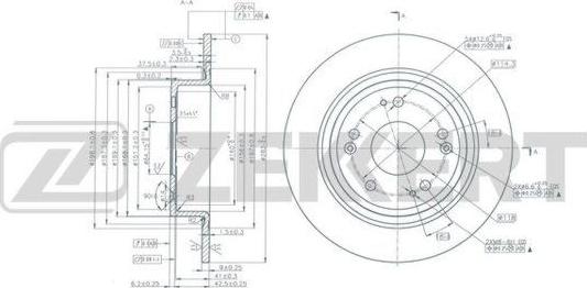 Zekkert BS-6097 - Гальмівний диск autocars.com.ua