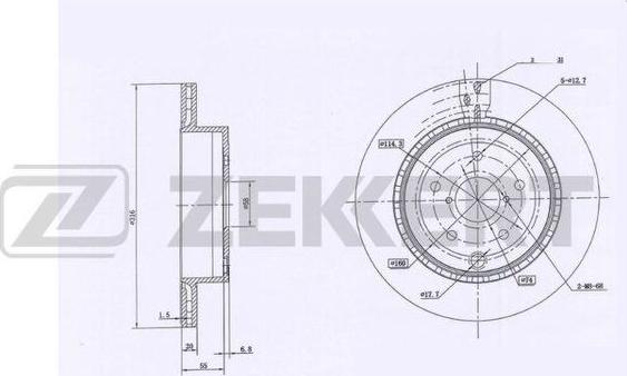 Zekkert BS-6120 - Тормозной диск avtokuzovplus.com.ua