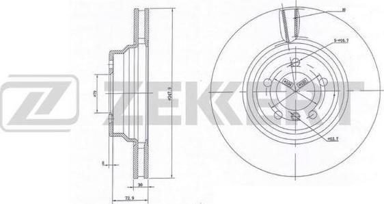 Zekkert BS-6125 - Тормозной диск avtokuzovplus.com.ua