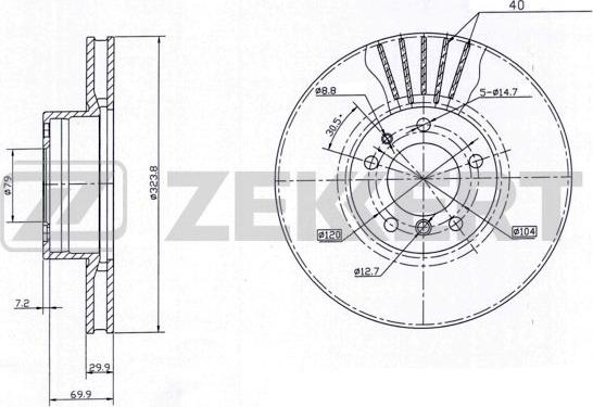 Zekkert BS-6129 - Гальмівний диск autocars.com.ua