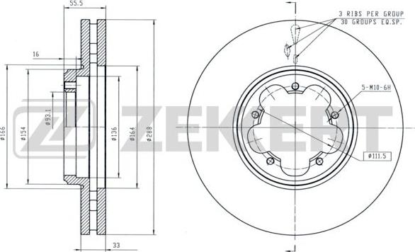 Zekkert BS-6140 - Тормозной диск avtokuzovplus.com.ua