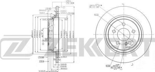 Zekkert BS-6145 - Тормозной диск avtokuzovplus.com.ua