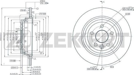 Zekkert BS-6155 - Тормозной диск avtokuzovplus.com.ua