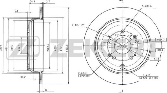 Zekkert BS-6171 - Тормозной диск autodnr.net