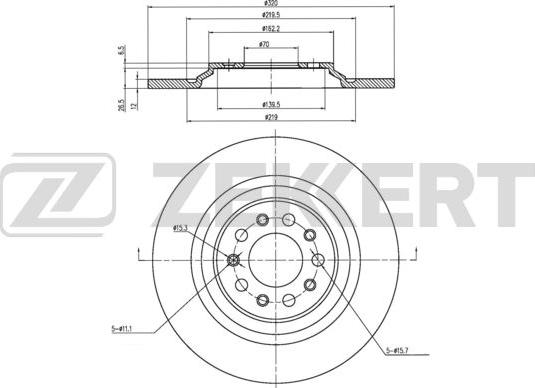 Zekkert BS-6172 - Гальмівний диск autocars.com.ua