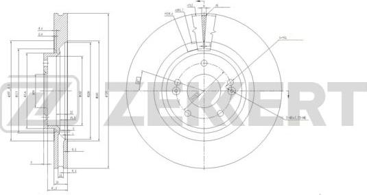 Zekkert BS-6204 - Тормозной диск avtokuzovplus.com.ua